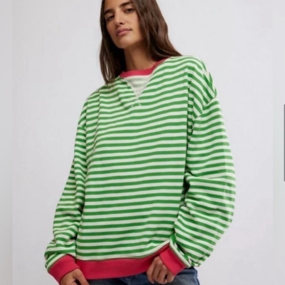 We The Free x Free People Classic Striped Oversized Crewneck NWOT